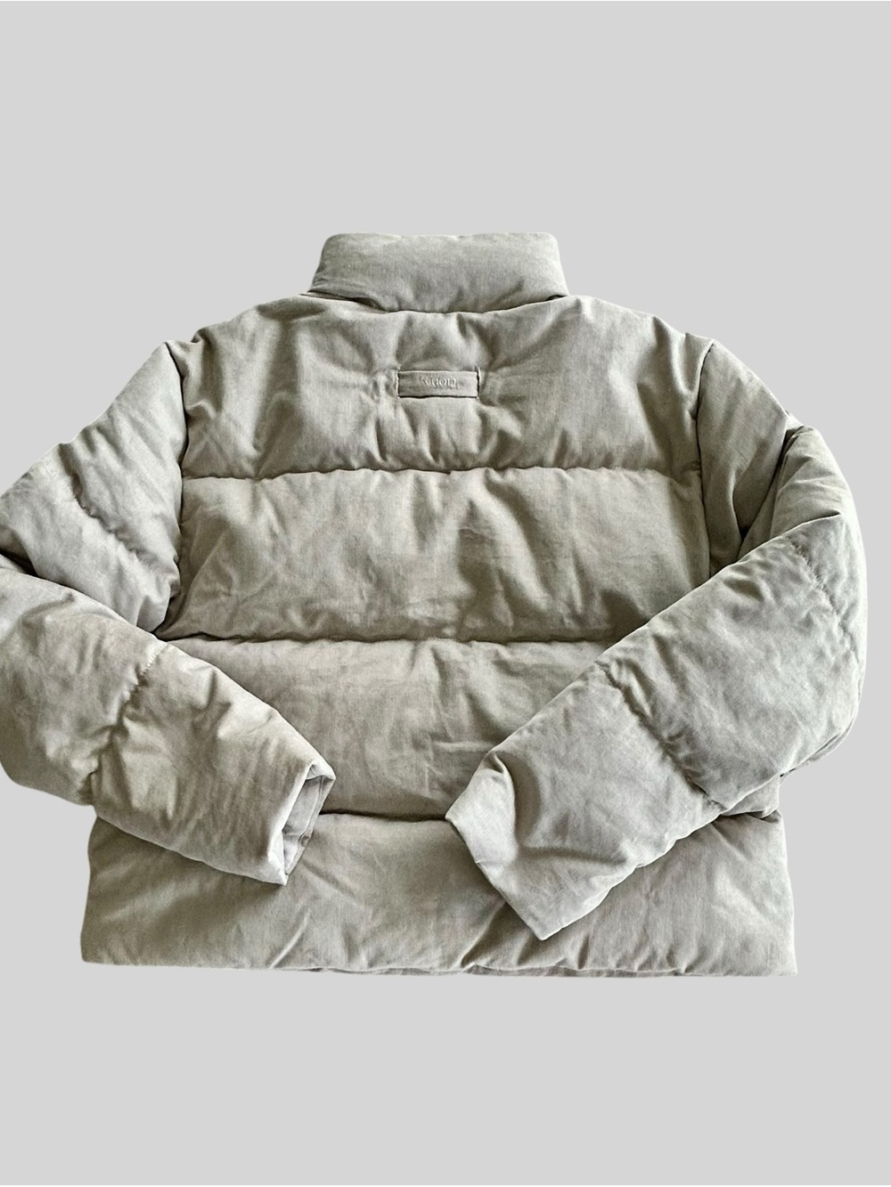 Vuori Carmel Corduroy Puffer Jacket Small S Cream Ivory RDS Down Cropped Zip Coa - Picture 3 of 11